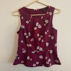 Banana Republic maroon flower peplum top
